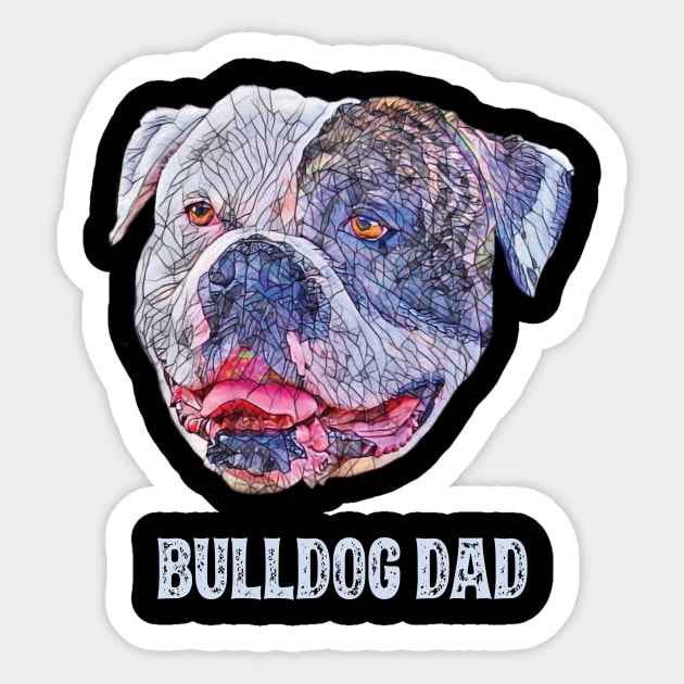 American Bulldog Dad Father's Day Gift Sticker by DoggyStyles